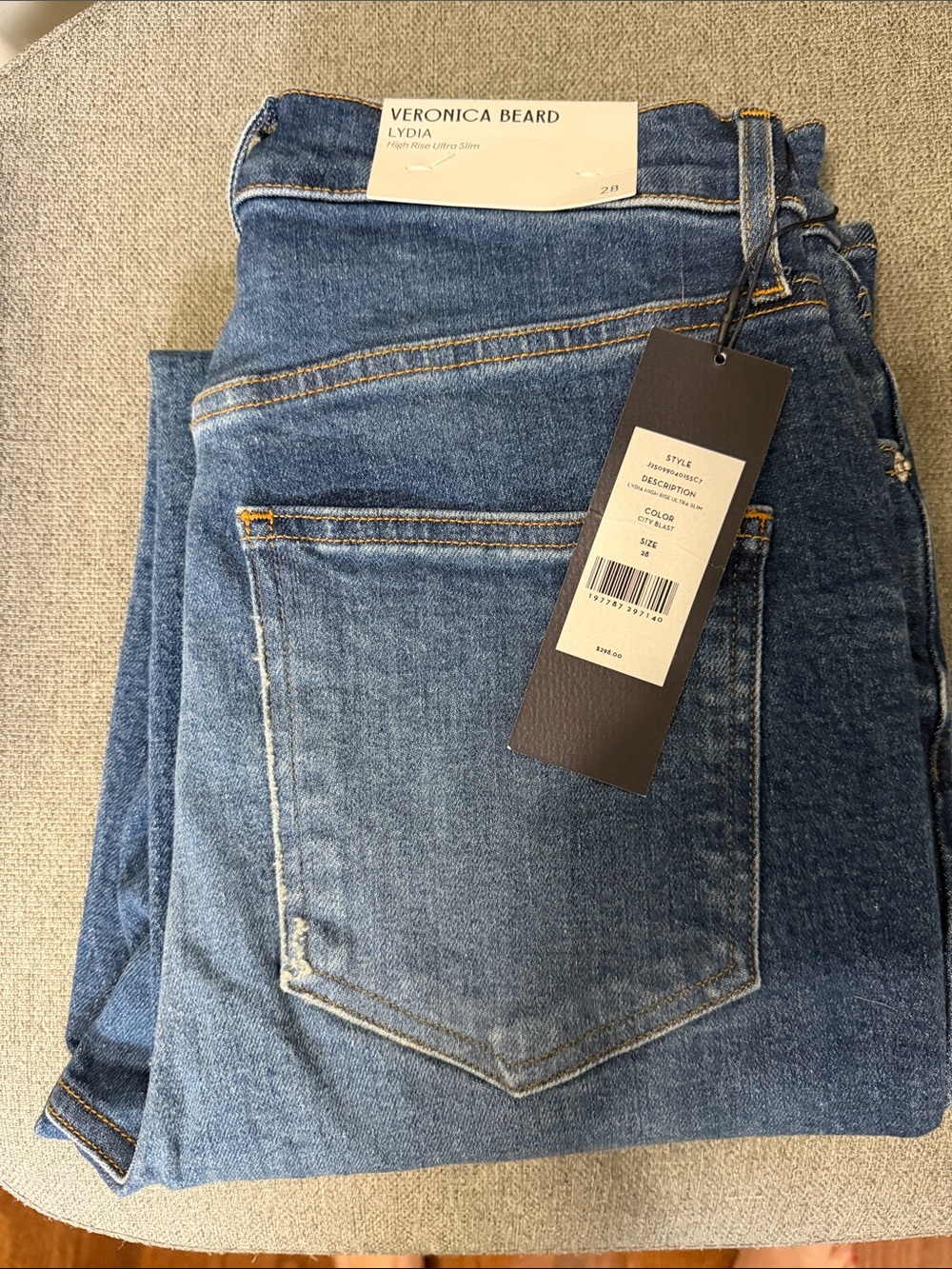 Veronica Beard Lydia High-Rise Slim Jeans - City Blast Wash